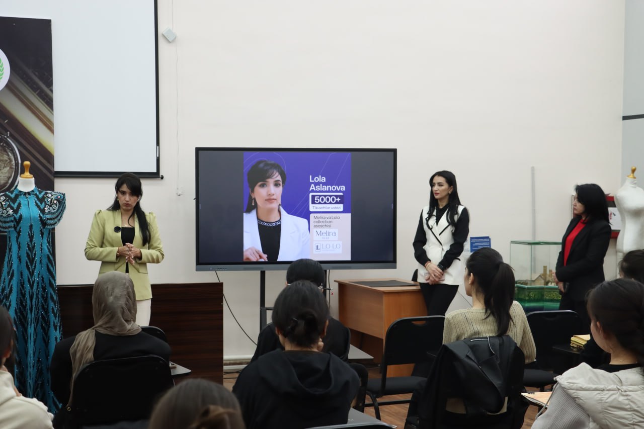 A master class was organized at the Faculty of Design for students of the "Clothing Design" department with the participation of the famous fashion designer, designer and sewing master Lola Aslanova!