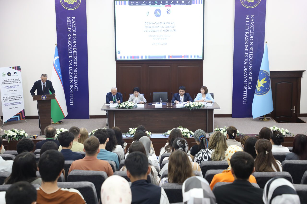  Kamoliddin Behzod nomidagi Milliy rassomlik va dizayn institutida "Science and Innovation" Xalqaro ilmiy jurnali hamkorligida  “Dizayn—ta'lim va ishlab chiqarish intergratsiyasi muammolari va yechimlari” mavzusida xalqaro konferensiya o‘z ishini boshladi!