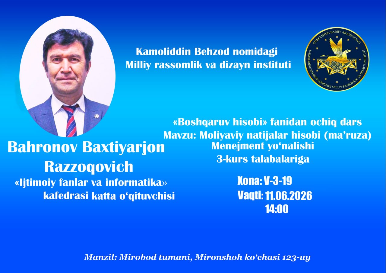 Open lesson on the topic "Accounting for financial results".